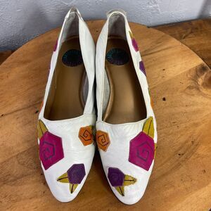 Vintage Art Effects Loafers Womens 8.5 Abstract Floral Art Teacher Retro Stateme